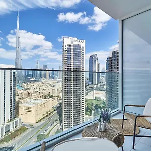  شقة Luxury With Burj Khalifa View - Marquise Square Tower